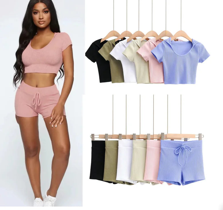2020 Fashionable Cropped Sweater and Pants Set