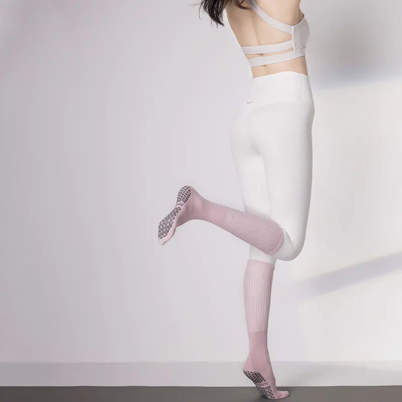 Women's Non-slip Long Pilates Workout Socks for Yoga