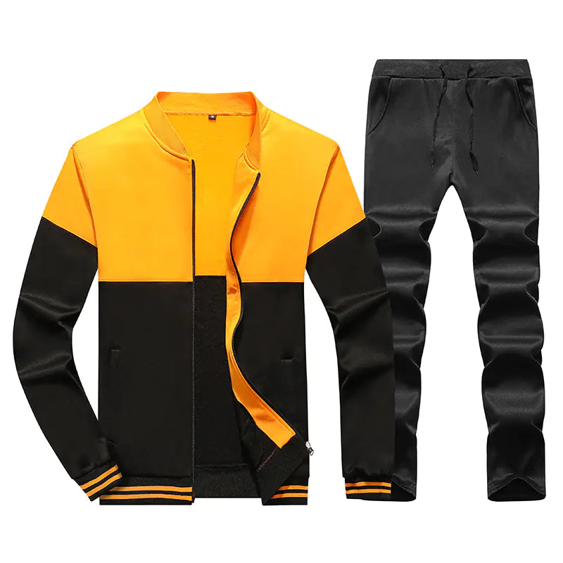Men's Casual Sweater and Pants Set - Large Size