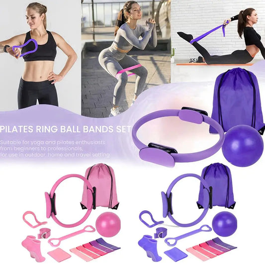 Pilates Ring Set 13 Pcs - Home Gym Equipment for Strength Training, All Levels