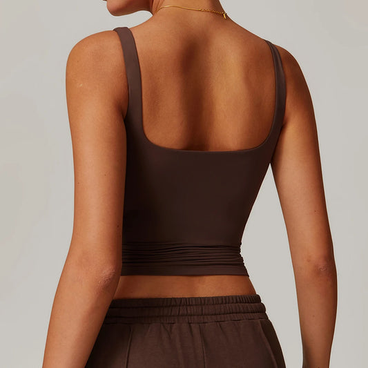 Women’s Quick-Dry U-Back Yoga Tank Top – Breathable Slim Fit Gym & Running