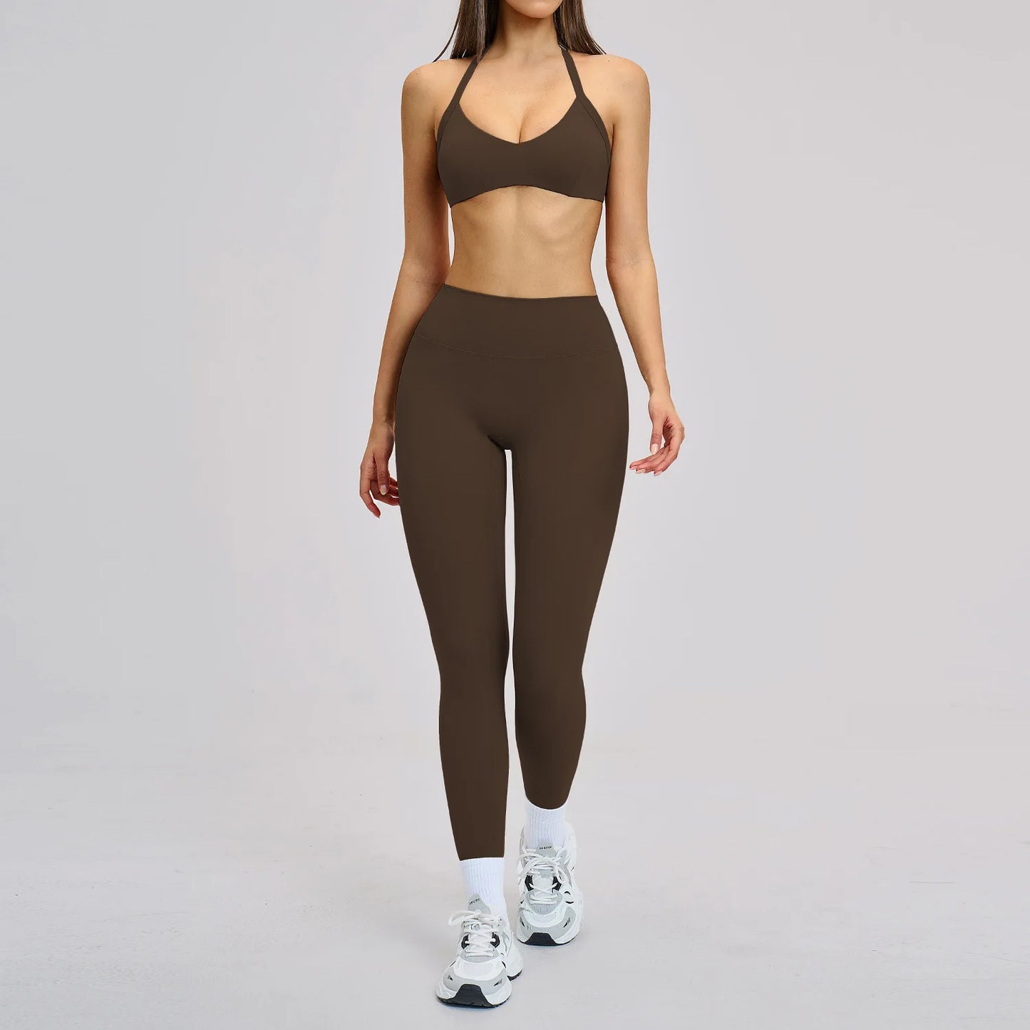Women’s Flare Leggings Set with Hollow Back Sports Bra | Gym & Yoga