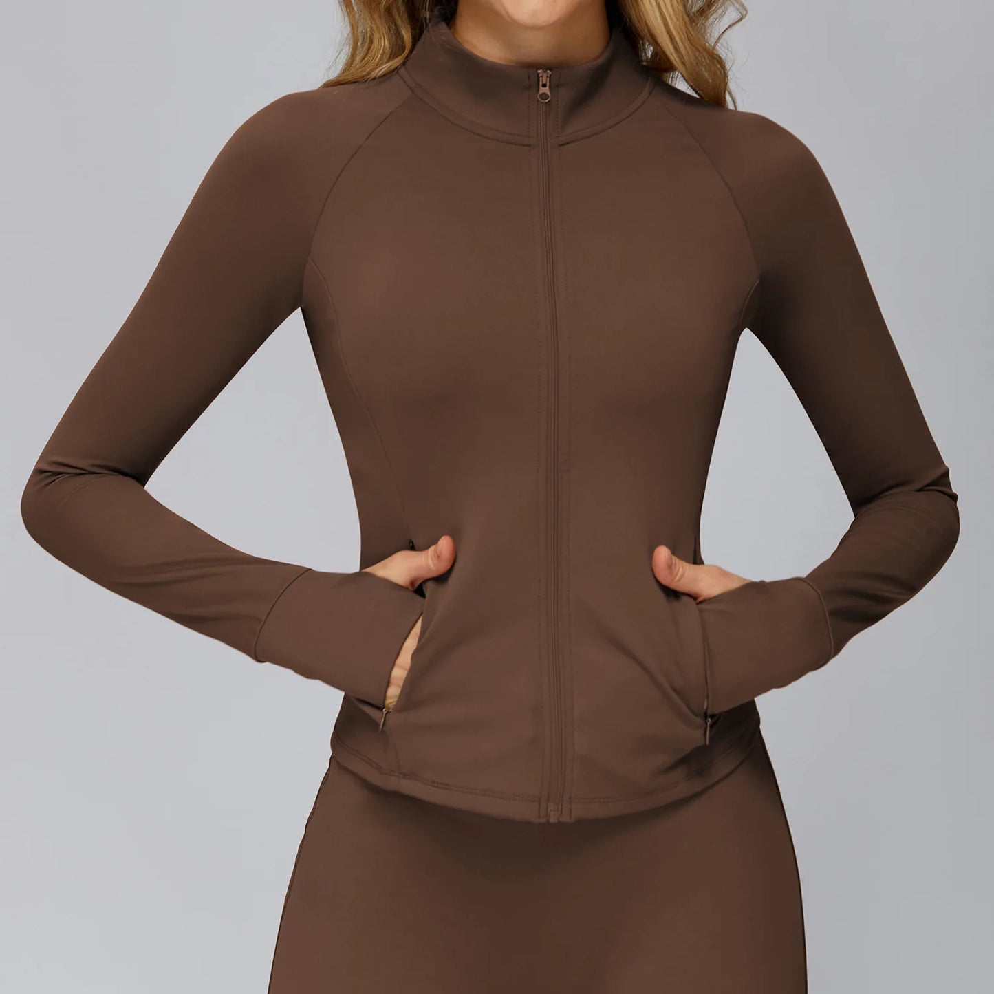 Women’s Zip-Up Performance Jacket – Long Sleeve Quick-Dry Gym & Yoga Activewear