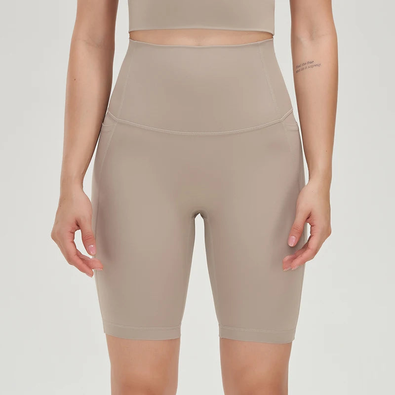 Seamless High Waist Workout Shorts for Women | Gym, Yoga & Cycling Shorts with Pockets