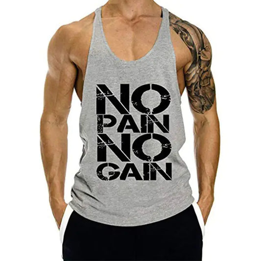 Men's Casual Cotton Vest for Gym and Exercise