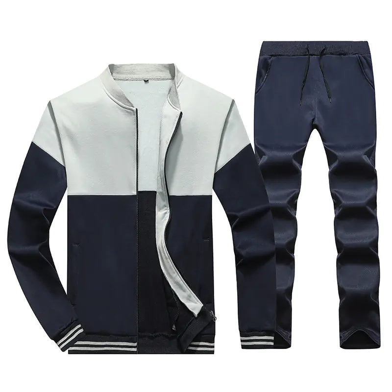Men's Casual Sweater and Pants Set - Large Size
