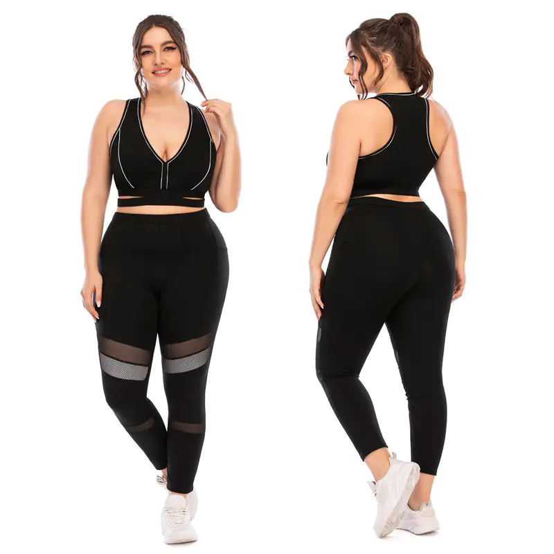 Plus Size Women's Sportswear Seamless Yoga Set