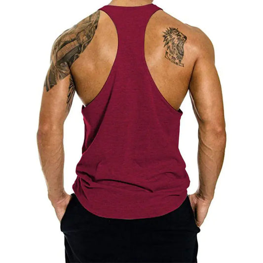 Men's Casual Cotton Vest for Gym and Exercise
