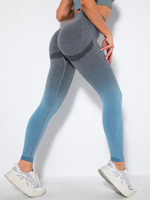 High Waist Gradient Peach Hip-Lifting Yoga Leggings