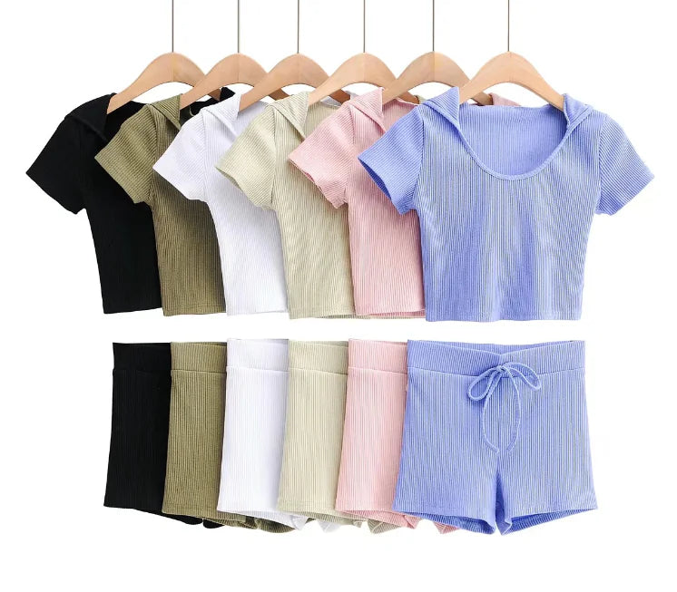 2020 Fashionable Cropped Sweater and Pants Set