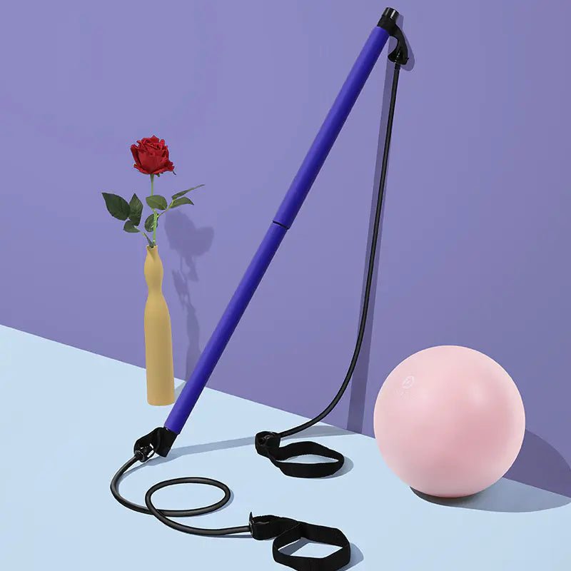 Pilates Fitness Stick with Resistance Bands for Yoga