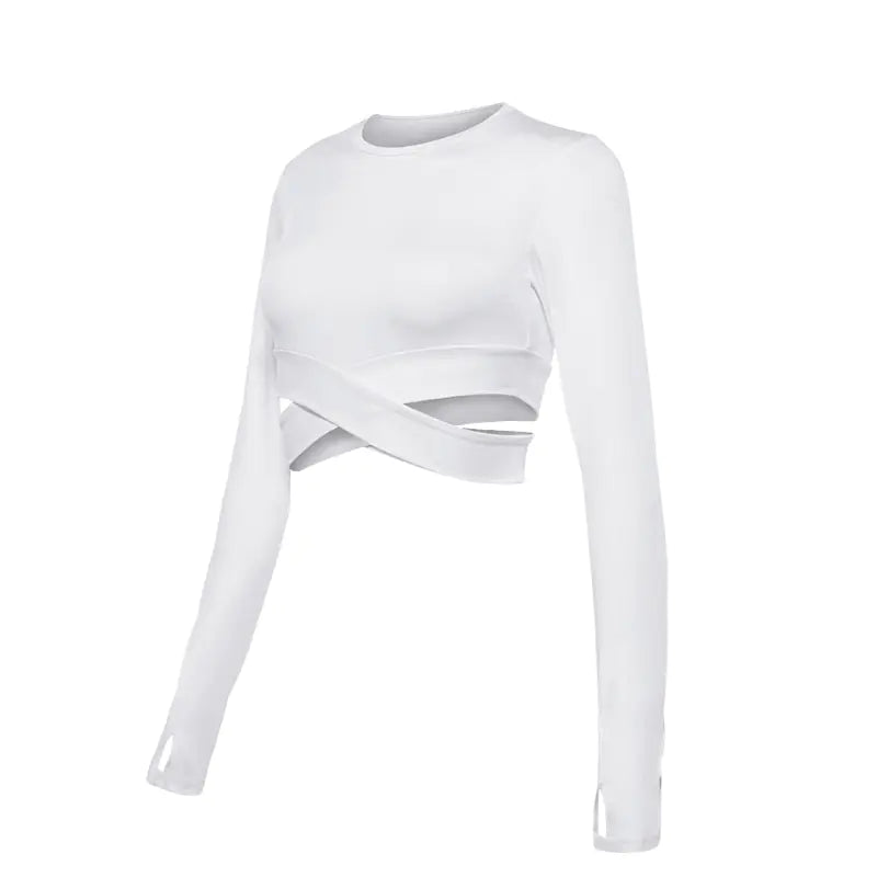 Women's Long Sleeve Crop Dry Fit Yoga Top