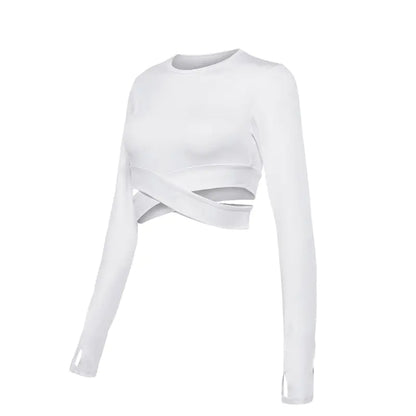 Women's Long Sleeve Crop Dry Fit Yoga Top