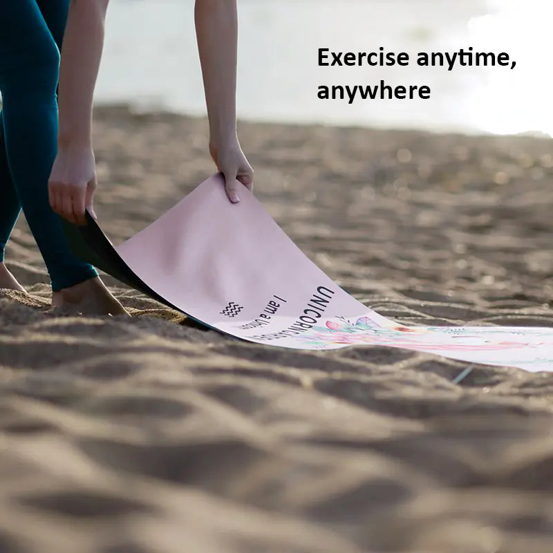 Natural Rubber Suede Yoga Mat - Ultra-thin Portable Design