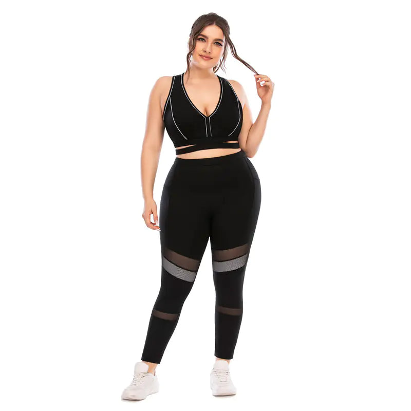Plus Size Women's Sportswear Seamless Yoga Set