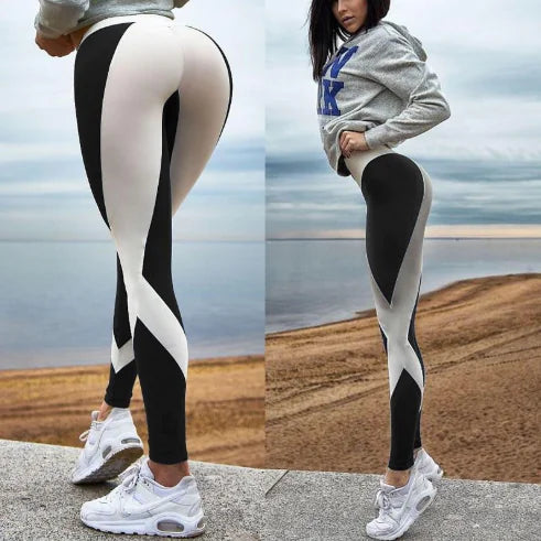 Black and White Digital Print Women's Workout Leggings