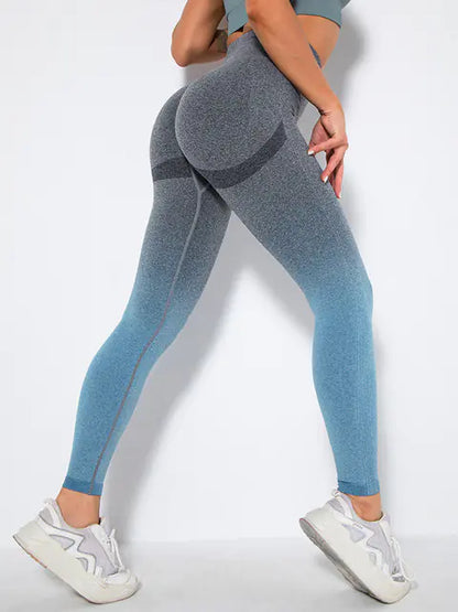 High Waist Gradient Peach Hip-Lifting Yoga Leggings
