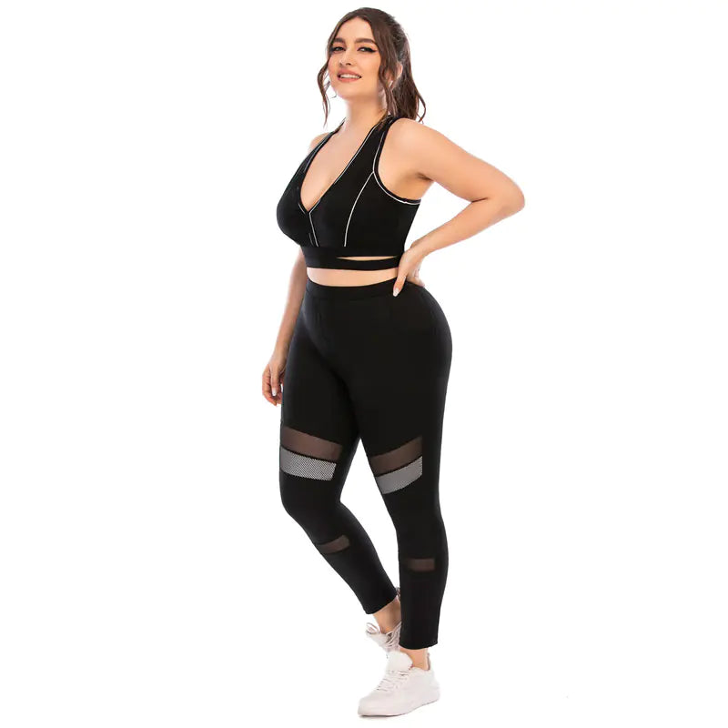 Plus Size Women's Sportswear Seamless Yoga Set