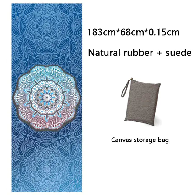 Natural Rubber Suede Yoga Mat - Ultra-thin Portable Design