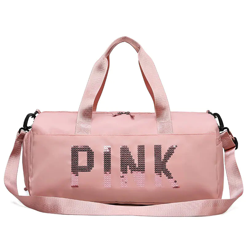 Pink Gym Bag - Large Capacity Waterproof Travel Tote