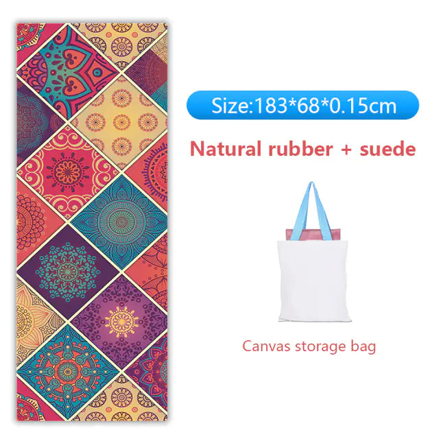 Natural Rubber Suede Yoga Mat - Ultra-thin Portable Design