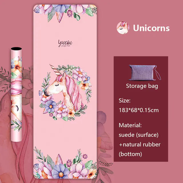 Natural Rubber Suede Yoga Mat - Ultra-thin Portable Design