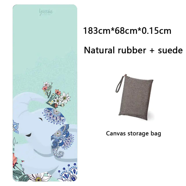 Natural Rubber Suede Yoga Mat - Ultra-thin Portable Design