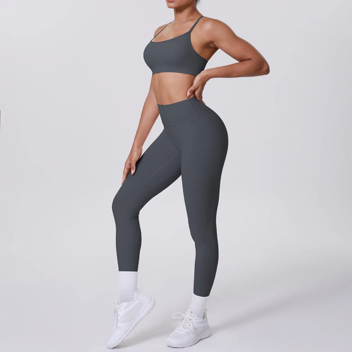 Yoga Suit Sports Set Gym Seamless High Impact Sports Bra Women's High Waist and Hips Tight Peach Buttocks Pants Womens Sportswea