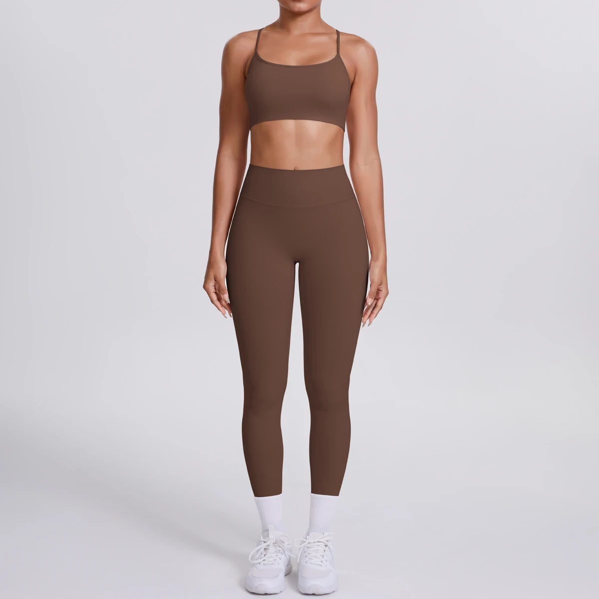 Yoga Suit Sports Set Gym Seamless High Impact Sports Bra Women's High Waist and Hips Tight Peach Buttocks Pants Womens Sportswea