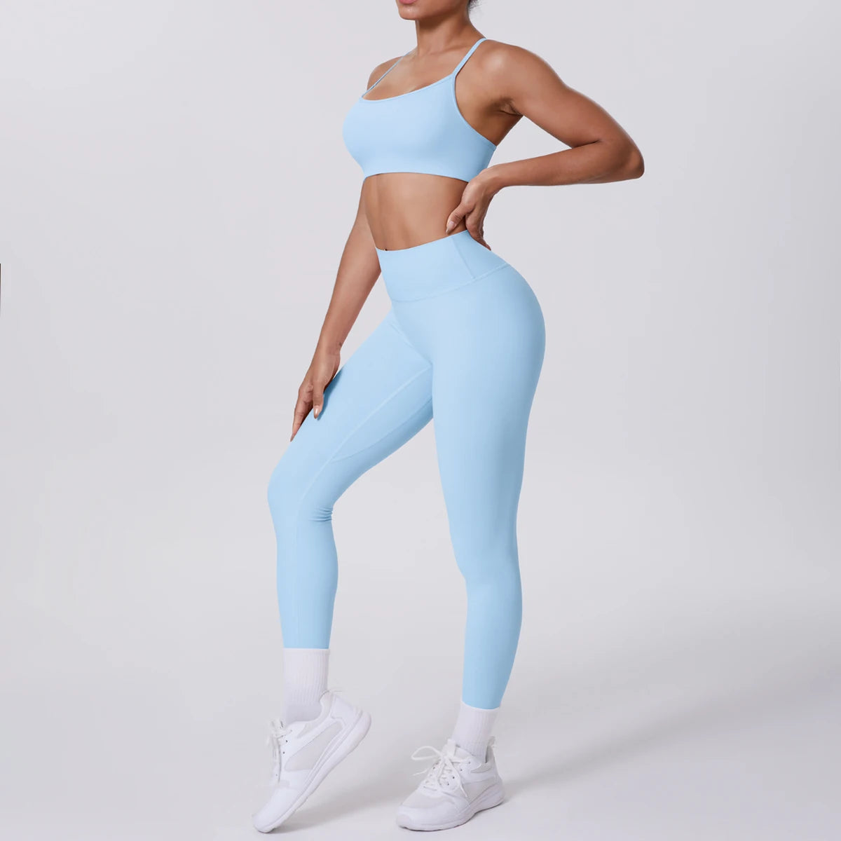 Yoga Suit Sports Set Gym Seamless High Impact Sports Bra Women's High Waist and Hips Tight Peach Buttocks Pants Womens Sportswea