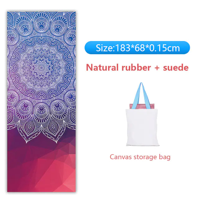 Natural Rubber Suede Yoga Mat - Ultra-thin Portable Design