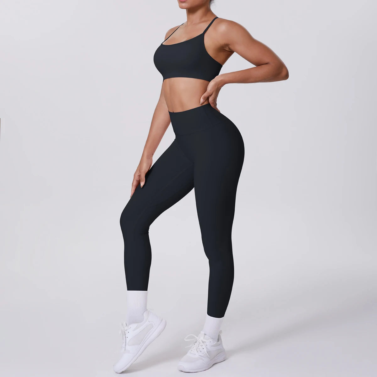 Yoga Suit Sports Set Gym Seamless High Impact Sports Bra Women's High Waist and Hips Tight Peach Buttocks Pants Womens Sportswea