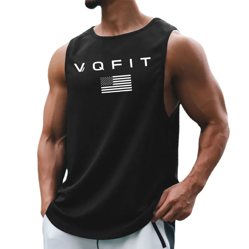 Men's Casual Cotton Vest for Gym and Exercise