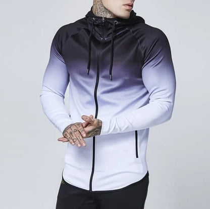 Men's Slim Fit Hooded Workout Jacket for Training