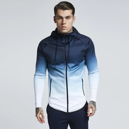 Men's Slim Fit Hooded Workout Jacket for Training
