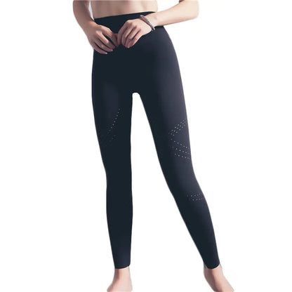 High-Waisted Peach Lift Yoga Pants with Laser Embroidery