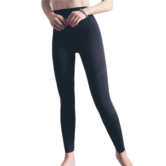 High-Waisted Peach Lift Yoga Pants with Laser Embroidery