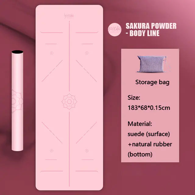 Natural Rubber Suede Yoga Mat - Ultra-thin Portable Design