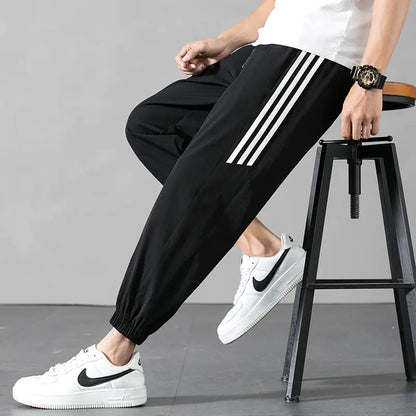 Men's Ice Silk Sports Pants - Lightweight Quick-Dry Joggers