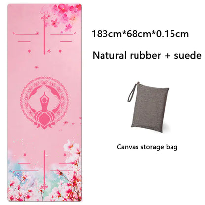 Natural Rubber Suede Yoga Mat - Ultra-thin Portable Design