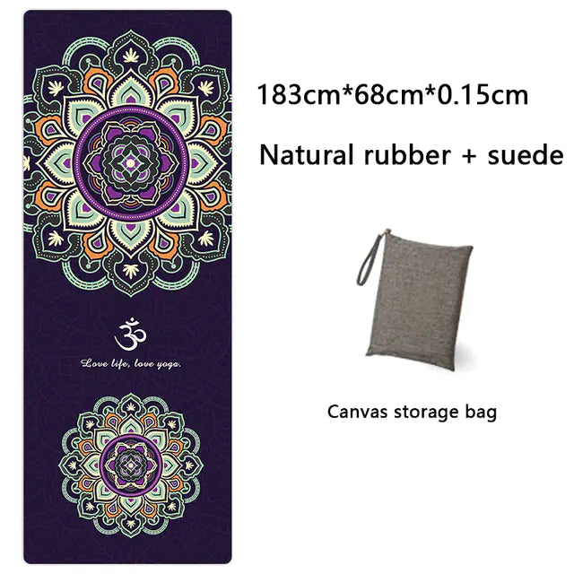 Natural Rubber Suede Yoga Mat - Ultra-thin Portable Design
