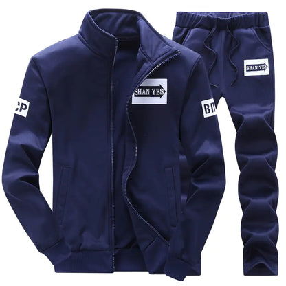 Men's Casual Two-Piece Sports Suit for Spring/Autumn