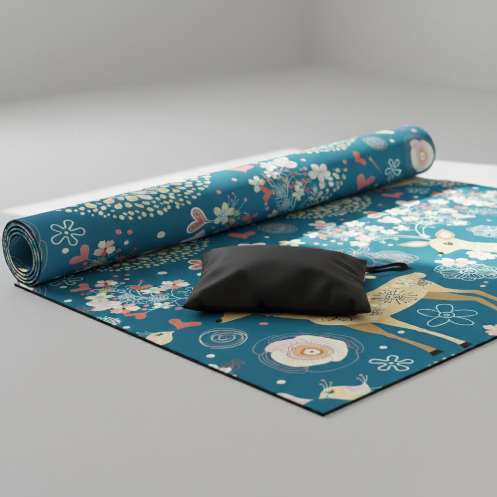 Natural Rubber Suede Yoga Mat - Ultra-thin Portable Design