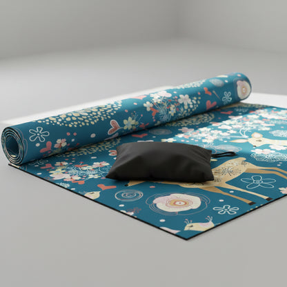 Natural Rubber Suede Yoga Mat - Ultra-thin Portable Design