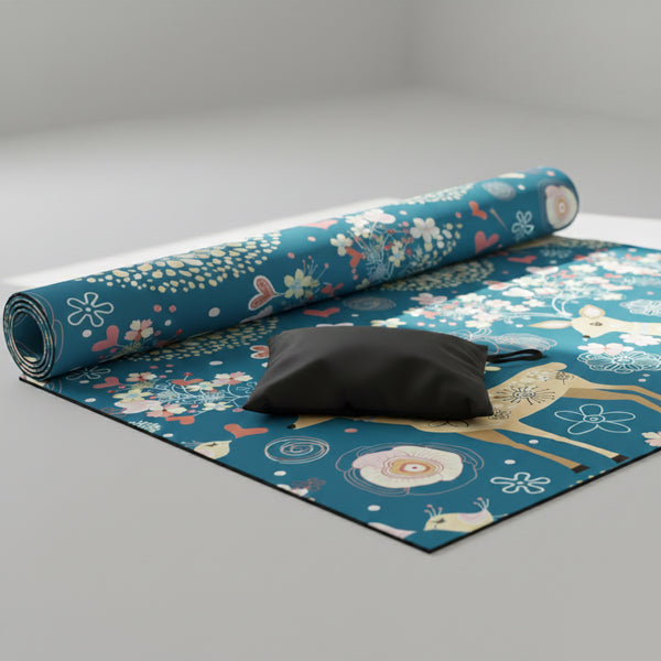 Natural Rubber Suede Yoga Mat - Ultra-thin Portable Design