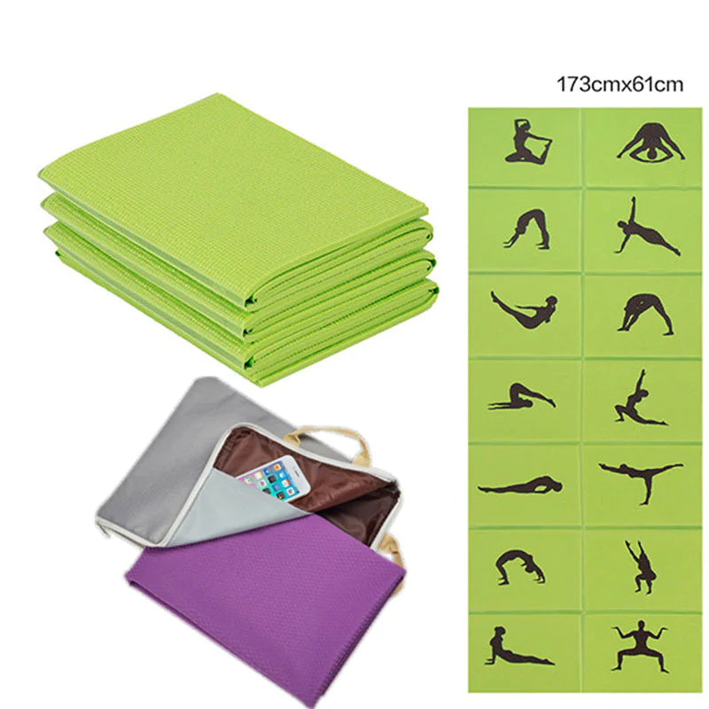 Foldable Non-Slip Yoga Mat for Beginners, Portable