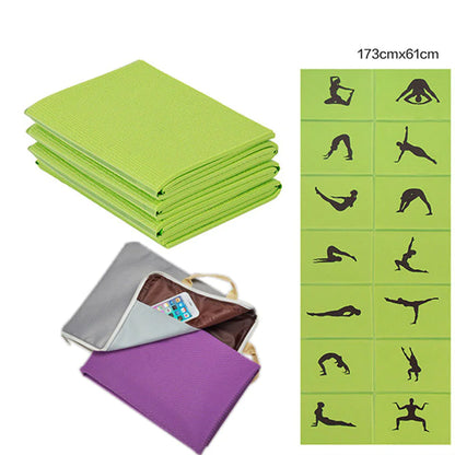 Foldable Non-Slip Yoga Mat for Beginners, Portable
