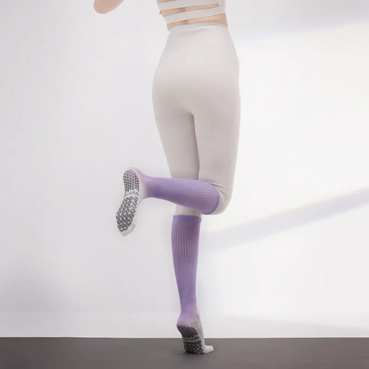Women's Non-slip Long Pilates Workout Socks for Yoga