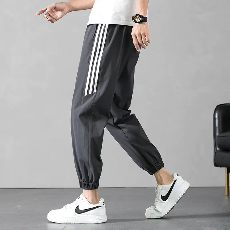 Men's Ice Silk Sports Pants - Lightweight Quick-Dry Joggers