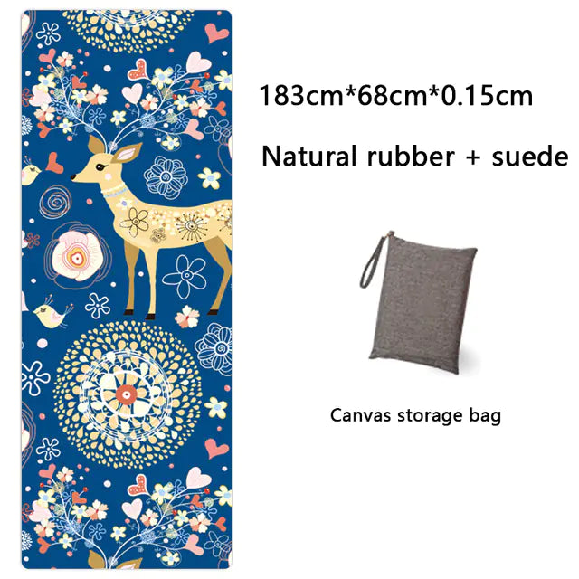 Natural Rubber Suede Yoga Mat - Ultra-thin Portable Design